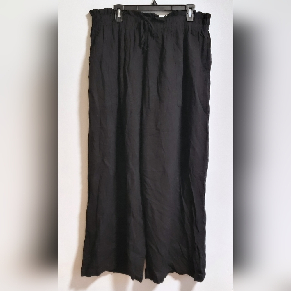 Hayden Los Angeles Linen Blend Paper Bag Waist Wide Leg Resortwear Whimsigoth 3X - Picture 2 of 9